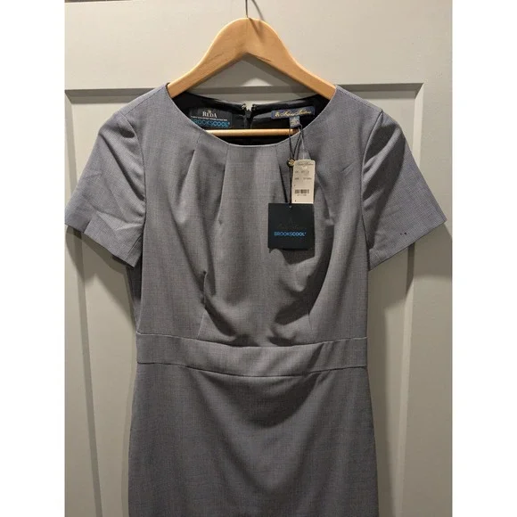 NWT $298 Brooks Brothers Reda Wool Performance Dress Sz 4 Fabric Woven in Italy